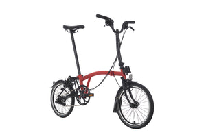 Brompton C-Line Explore (6 speed)-Folding Bikes-Brompton-House Red-Mid-Bicycle Junction