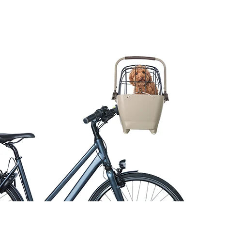 Basil Buddy Front Bicycle Basket for Dogs – Blue, 32L (with KF Handlebar Holder)