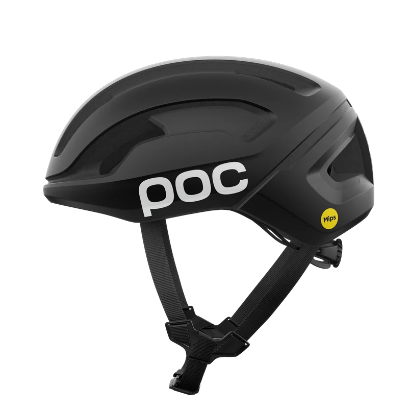 Black helmet with 'POC' branding on a white background