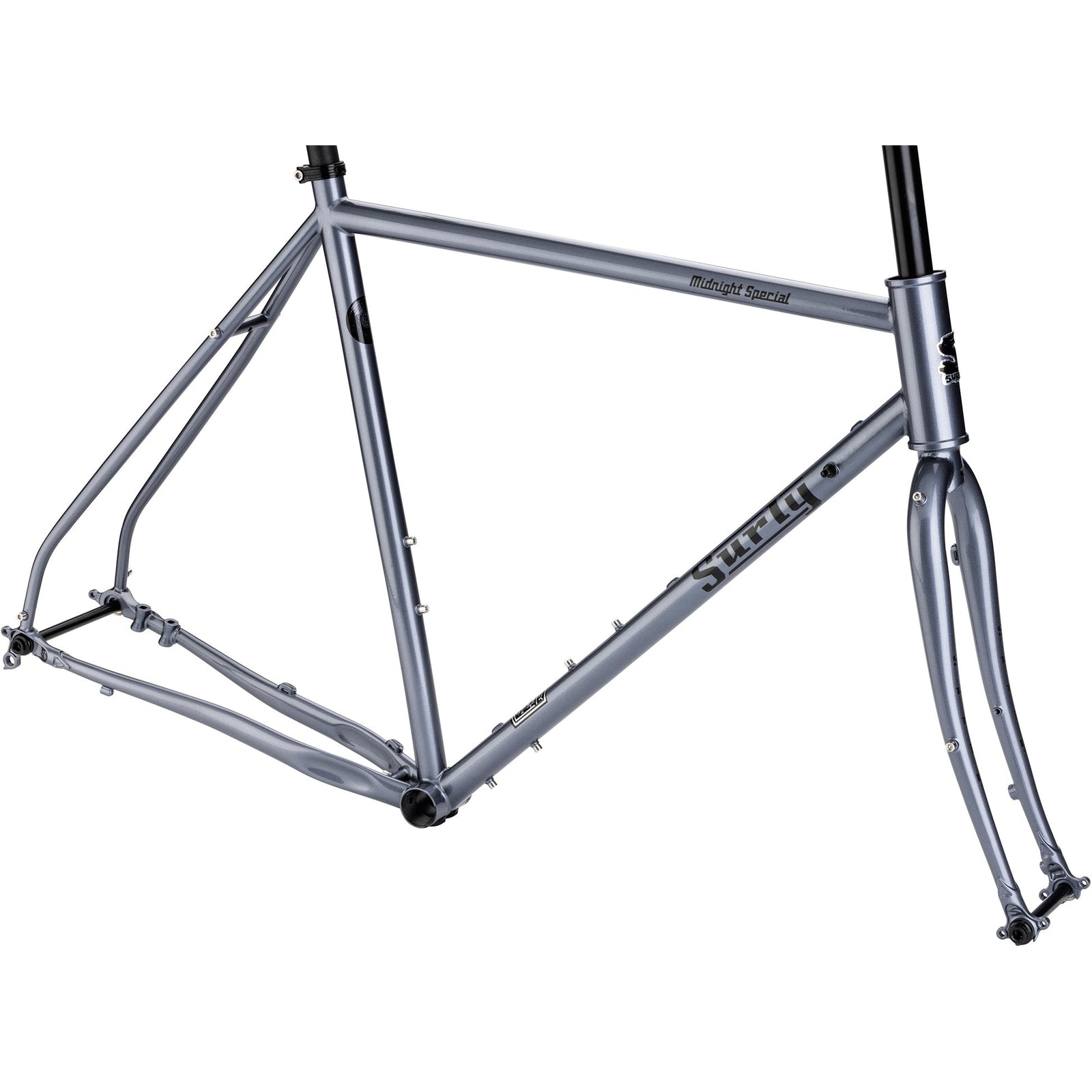 Surly Midnight Special frameset in Stainless Teal, side view