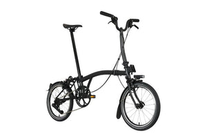 Brompton P-Line Urban (4 speed)-Folding Bikes-Brompton-Midnight Black Metallic-Mid-Bicycle Junction