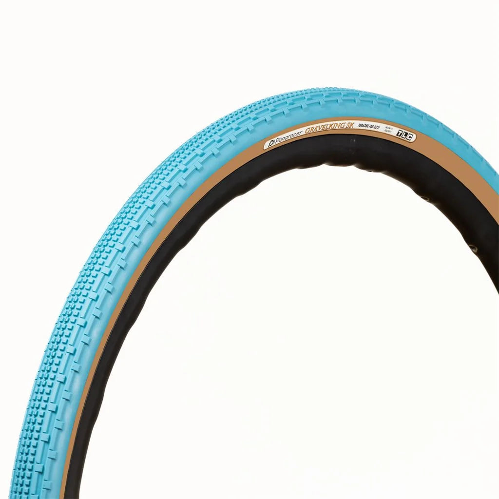 Panaracer Gravelking SK Tubeless Compatible 700 x 38C Folding Bead - Turquoise Blue/Black
