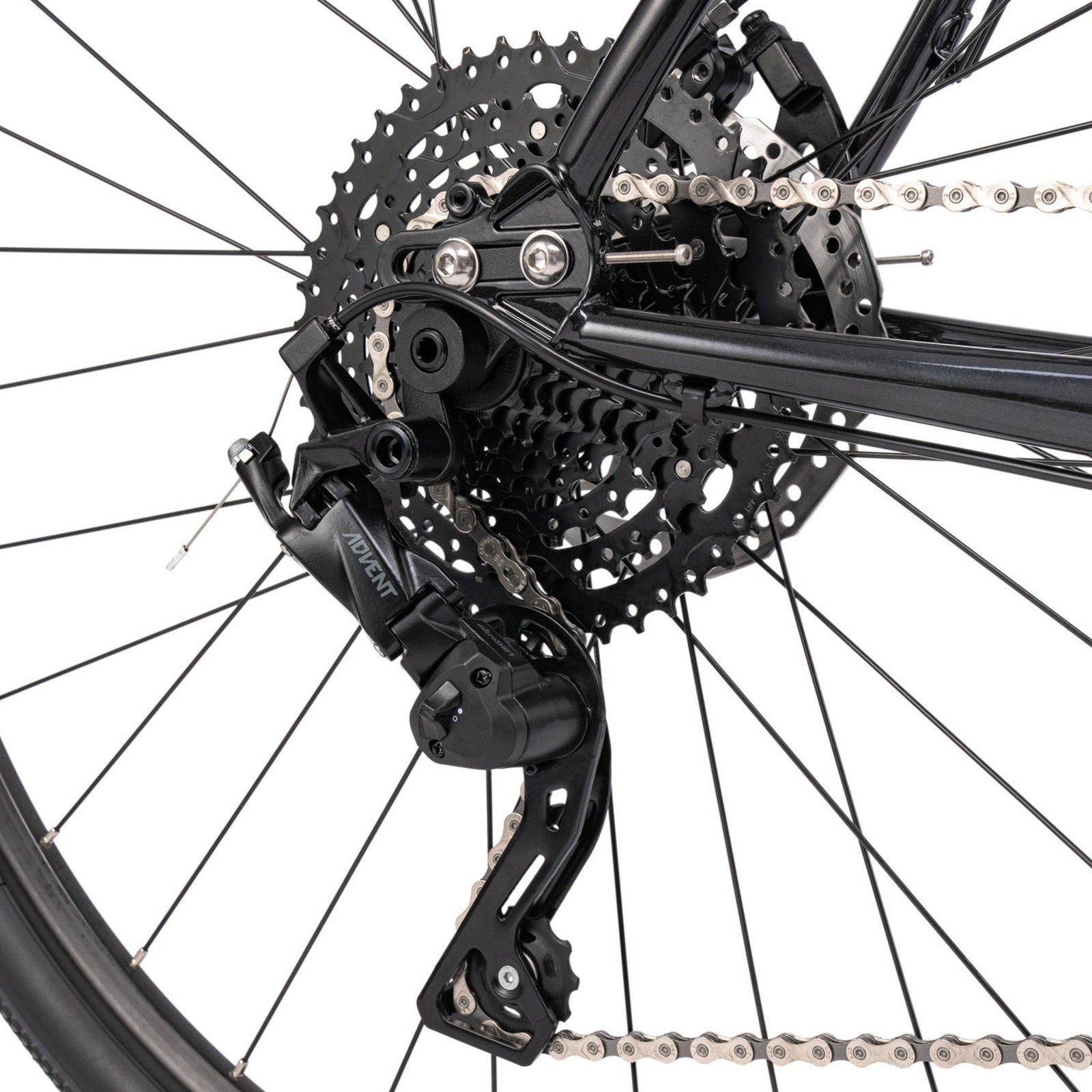 Bombtrack Arise Geared — Metallic Black — rear derailleur and cassette