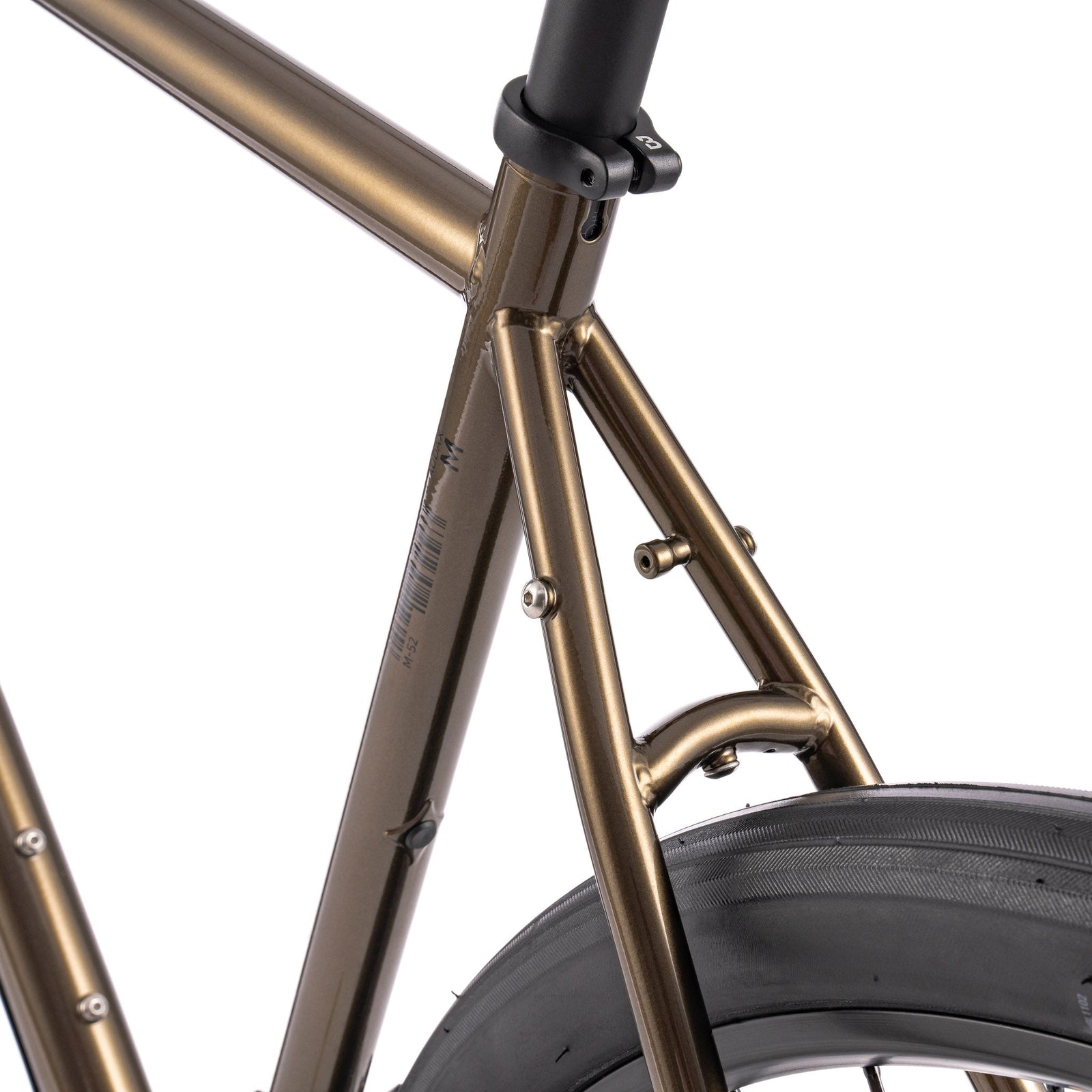Bombtrack Audax — Metallic Dark Brown — seat clamp and rear frame