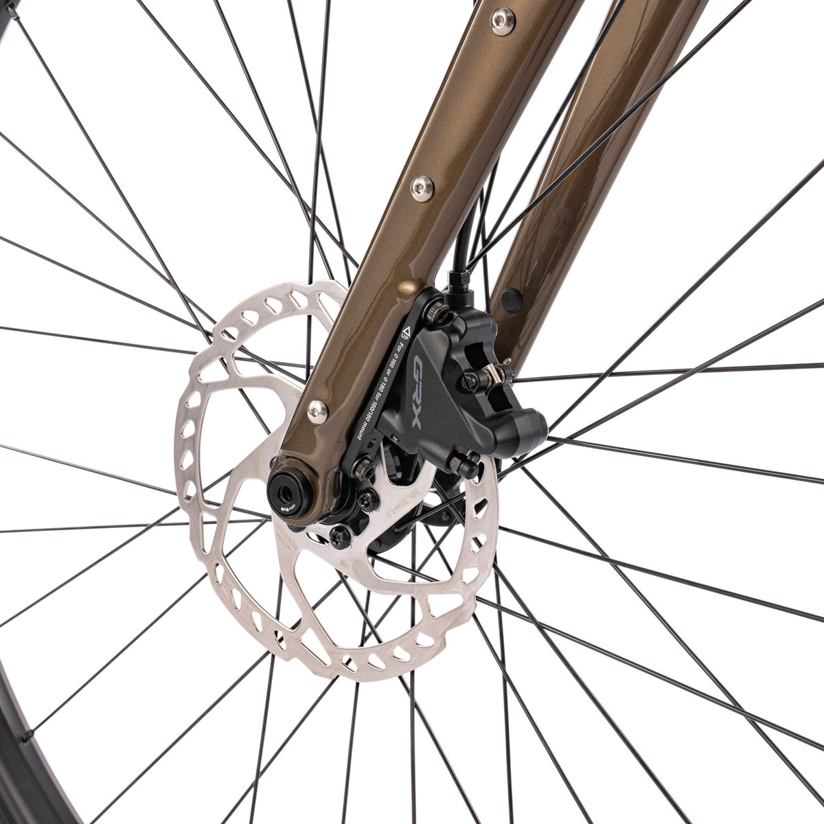 Bombtrack Audax — Metallic Dark Brown — front brake and fork