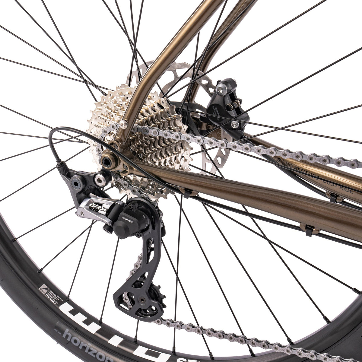 Bombtrack Audax — Metallic Dark Brown — rear derailleur and cassette