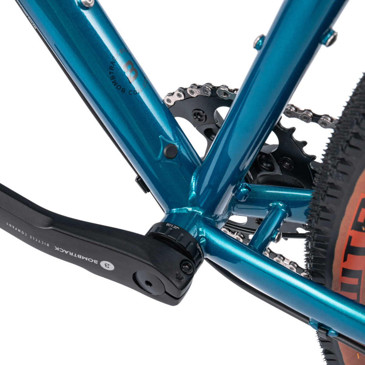 Bombtrack Beyond SUS — Metallic Teal — bottom bracket and frame