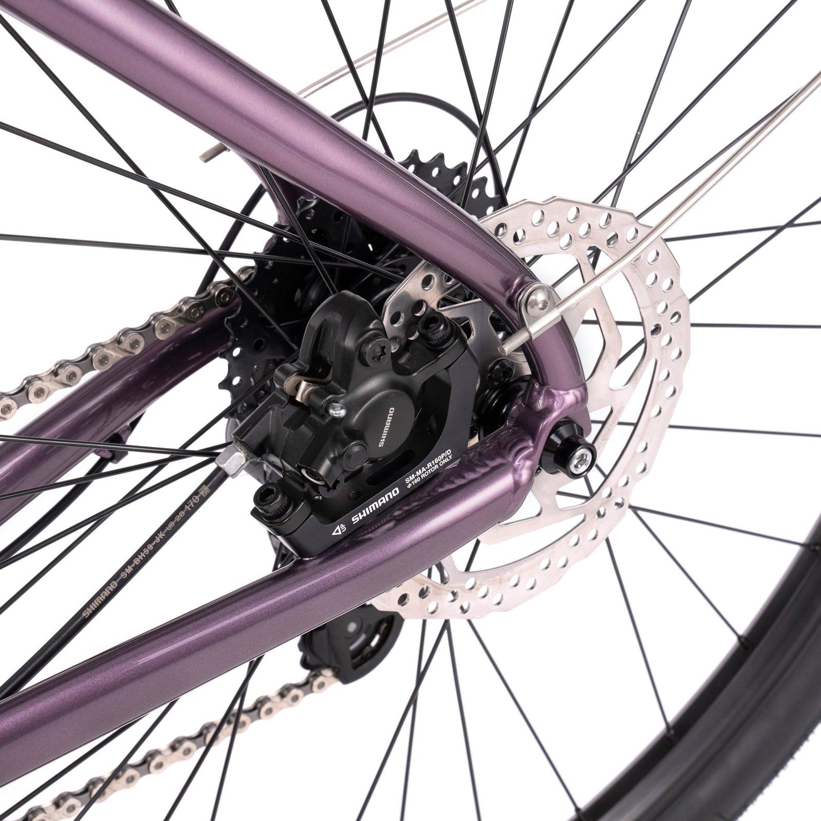 Bombtrack Munroe Loop — Metallic Purple — rear brake and kickstand