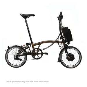 Brompton Electric C-Line Explore (6 speed)-E-Folding-Brompton-Black Lacquer-High-Bicycle Junction