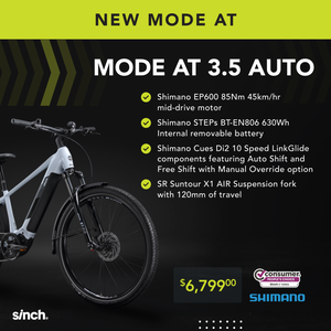 Sinch Mode AT 3.5 Auto WHITE-Electric Bikes-Sinch-Bicycle Junction