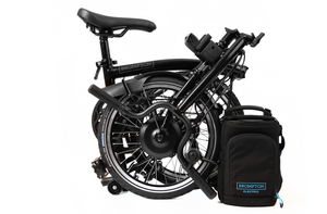 Brompton Electric C-Line Explore (6 speed)-E-Folding-Brompton-Black-Mid-Bicycle Junction