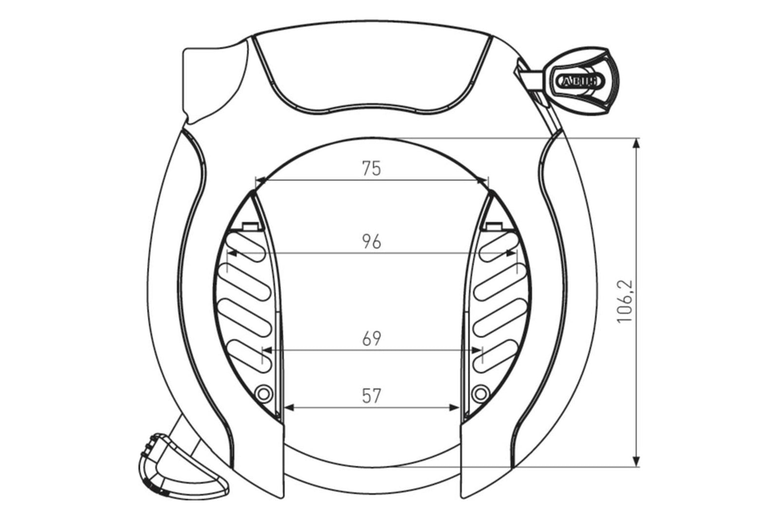 Abus Pro Shield XPlus 5955 NR Frame Lock-Abus-Bicycle Junction