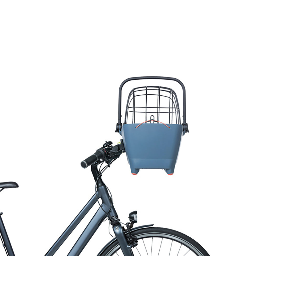 Basil Buddy Front Bicycle Basket for Dogs – Blue, 32L (with KF Handlebar Holder)