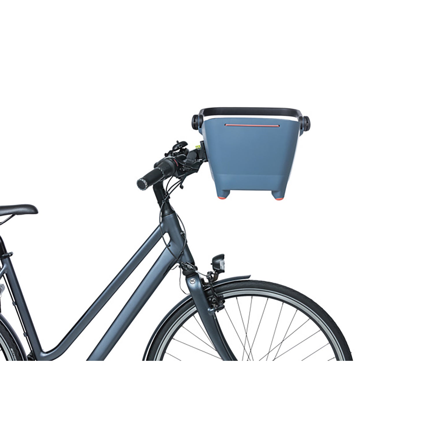 Basil Buddy Front Bicycle Basket for Dogs – Blue, 32L (with KF Handlebar Holder)