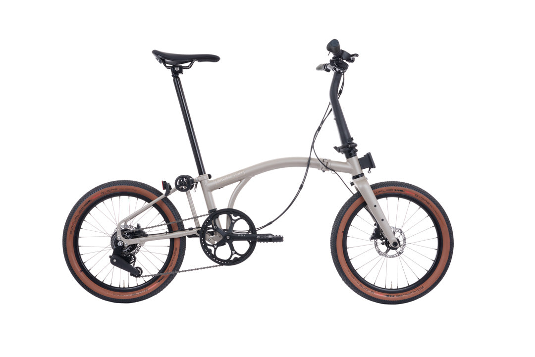 Folding bicycle on a white background