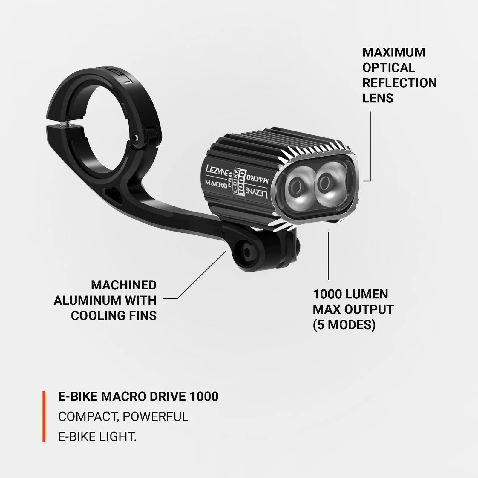 Lezyne Ebike Macro Drive 1000 LED-Lezyne-Bicycle Junction
