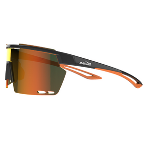 Magic Shine Rouleur Classic Eyewear-Accessories-Magic Shine-Classic - Black / Orange Frame - Red Mirror Lens-Bicycle Junction