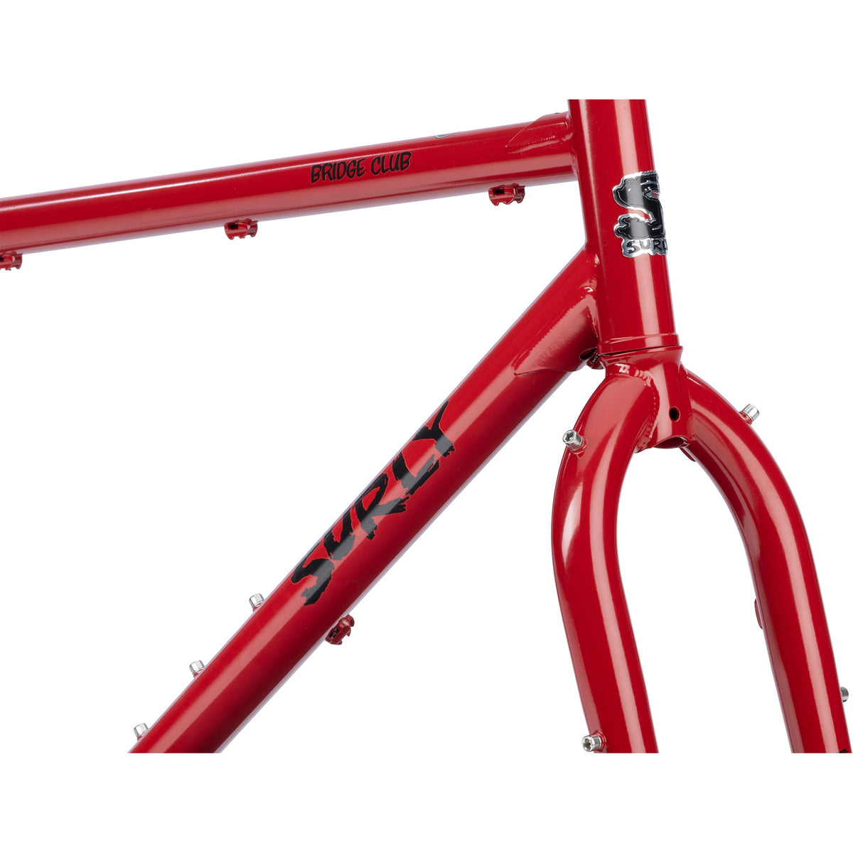 Surly Bridge Club Lingering Cranberry head tube detail