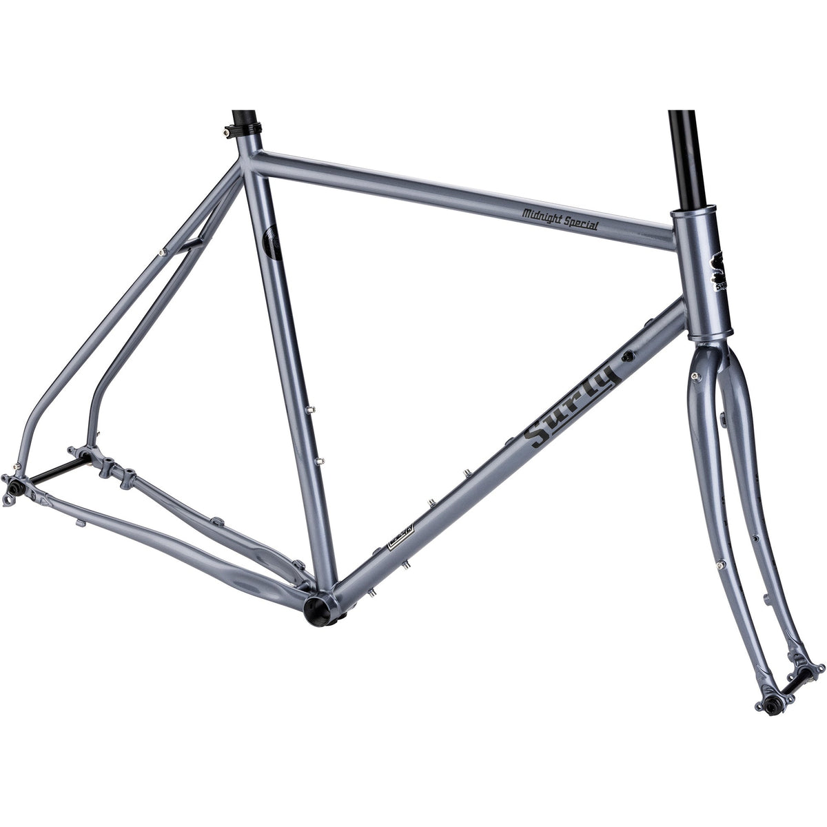 Surly Midnight Special frameset in Stainless Teal, side view