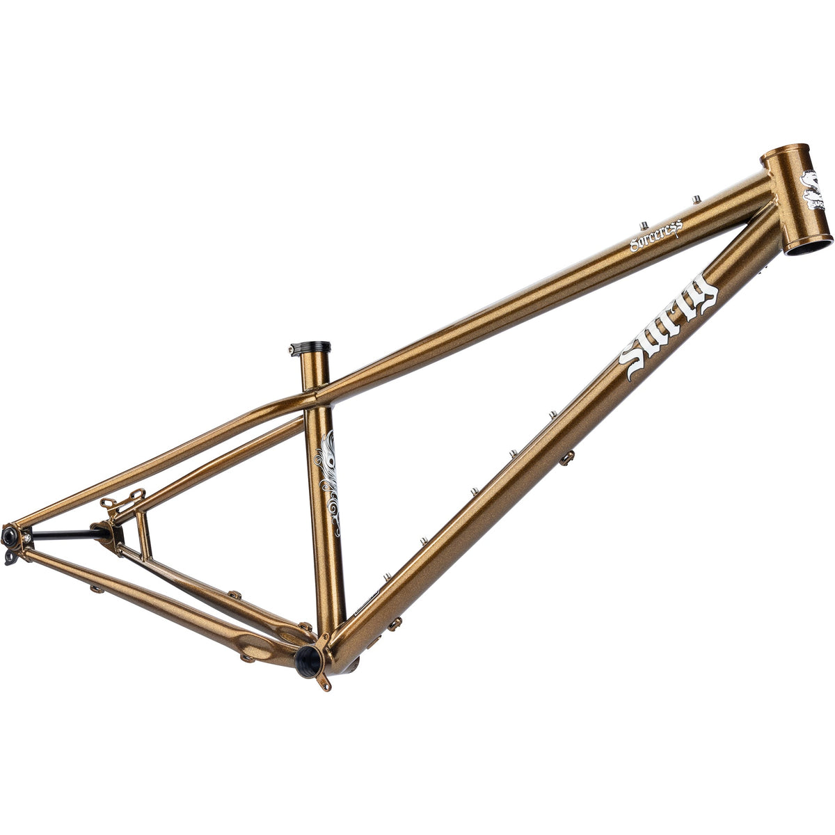 Surly Sorceress frame in Hot Honey Bling, side view