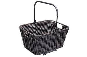 Tern Basket Market Brown Wicker-Look 23L w/Klickfix quick release rack mount-Baskets-Tern-Bicycle Junction